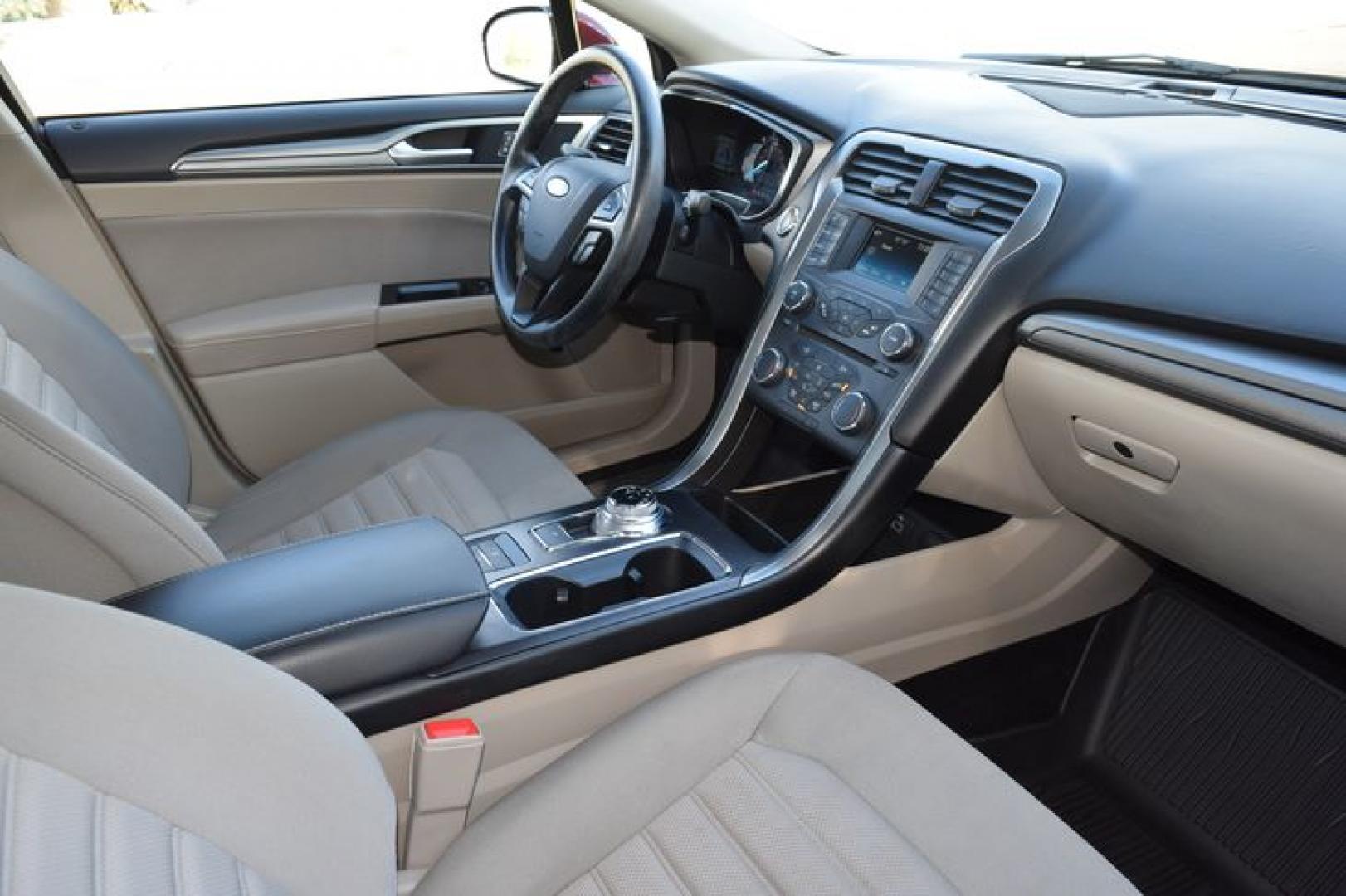 2017 Ruby Red Metallic Tinted Clearcoat /Medium Light Stone Ford Fusion Hybrid SE (3FA6P0LU2HR) with an 2.0L L4 DOHC 16V HYBRID engine, CVT transmission, located at 11056 N 23rd Dr #101, Phoenix, AZ, 85029, (623) 434-4252, 33.587704, -112.109962 - Photo#1