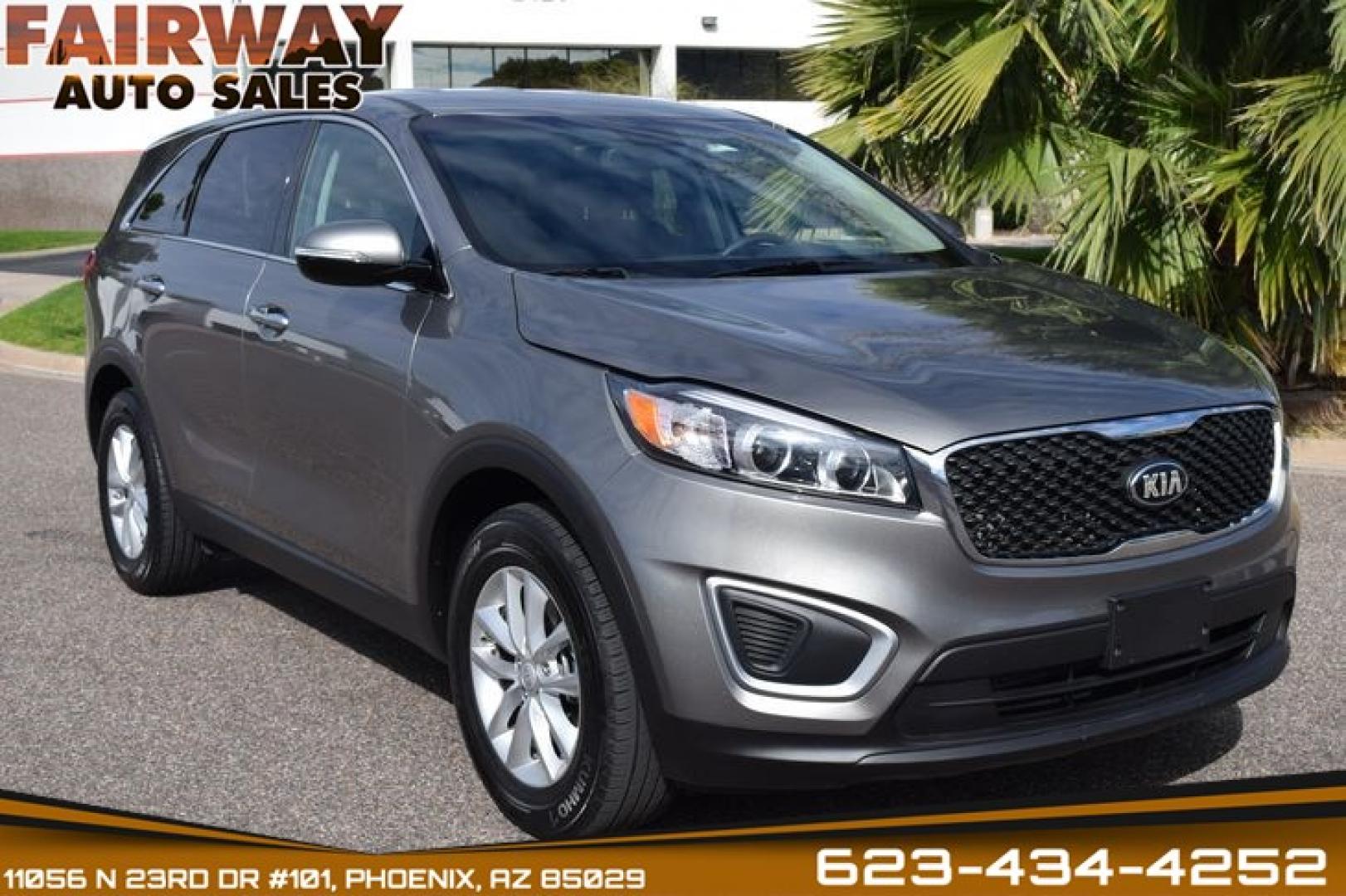 2017 Titanium Silver /Satin Black Kia Sorento L 2WD (5XYPG4A32HG) with an 2.4L L4 DOHC 16V engine, 6-Speed Automatic transmission, located at 11056 N 23rd Dr #101, Phoenix, AZ, 85029, (623) 434-4252, 33.587704, -112.109962 - Photo#0