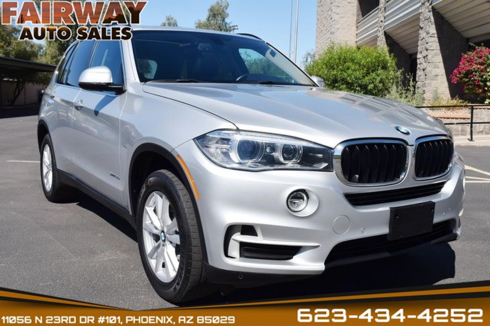 2015 Mineral Silver Metallic /Black BMW X5 sDrive35i (5UXKR2C58F0) with an 3.0L L6 DOHC 24V engine, 8-Speed Automatic transmission, located at 11056 N 23rd Dr #101, Phoenix, AZ, 85029, (623) 434-4252, 33.587704, -112.109962 - Photo#0