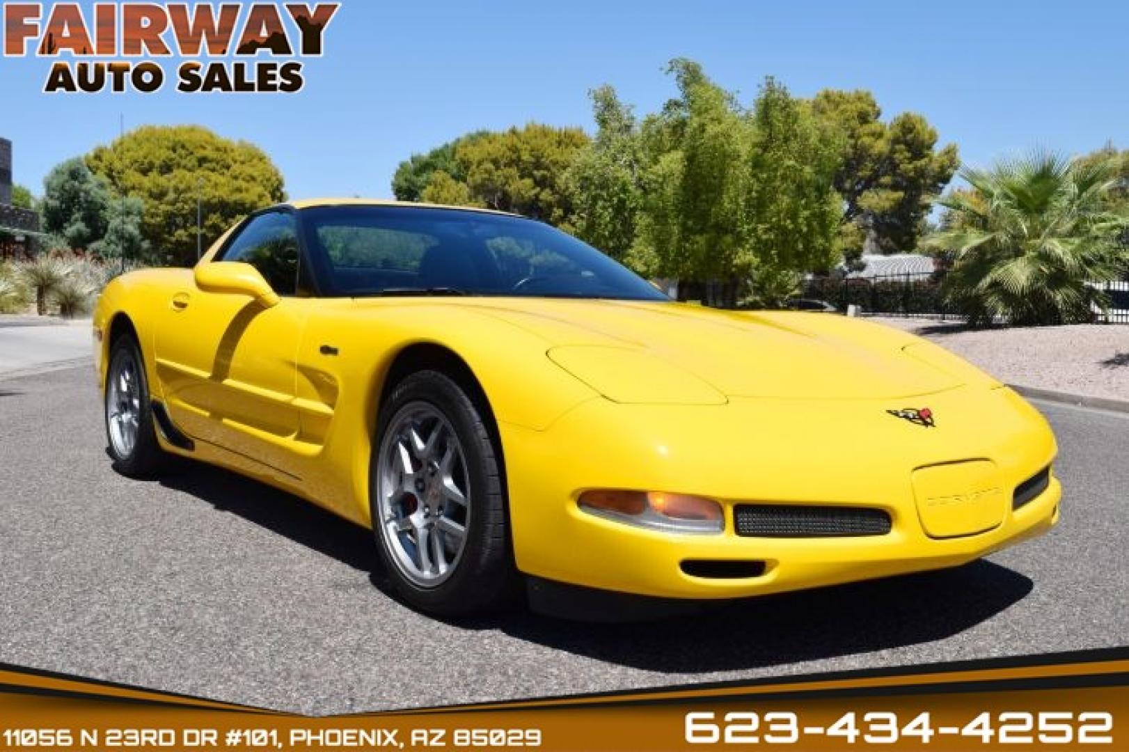 2002 Millenium Yellow /Black Chevrolet Corvette Z06 (1G1YY12S025) with an 5.7L V8 OHV 16V engine, 6-Speed Manual Overdrive transmission, located at 11056 N 23rd Dr #101, Phoenix, AZ, 85029, (623) 434-4252, 33.587704, -112.109962 - Photo#0